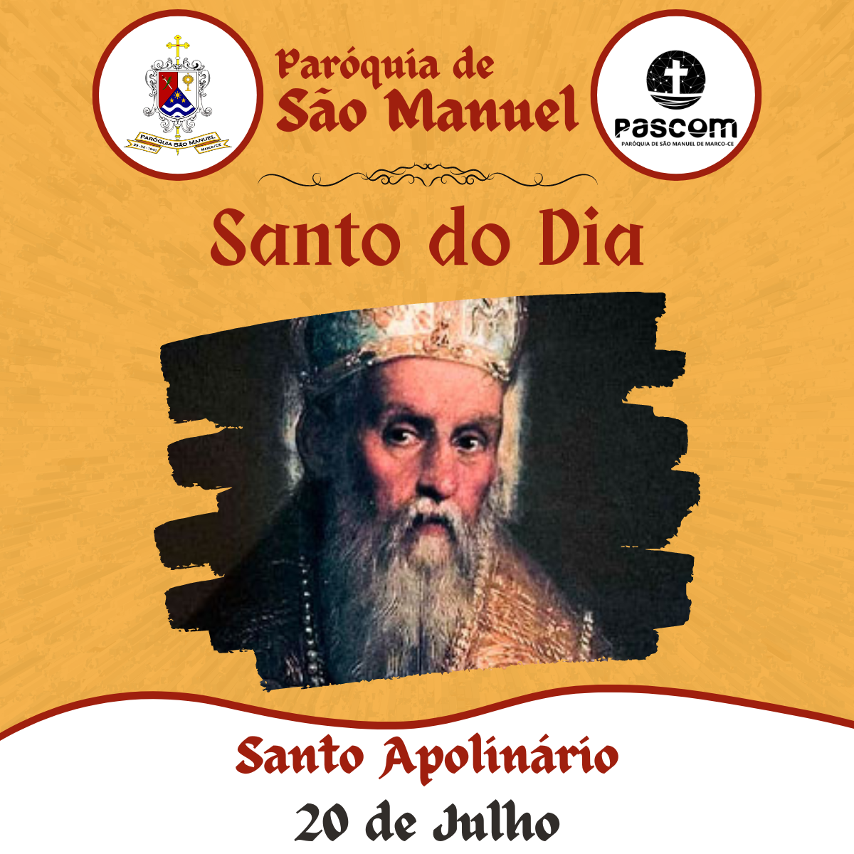 Santo Apolinário. Créditos: Paróquia de São Manuel