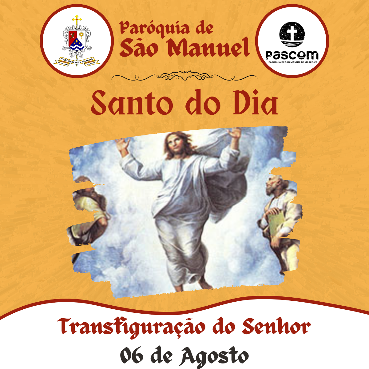 Transfiguração do Senhor. Créditos: Paróquia de São Manuel