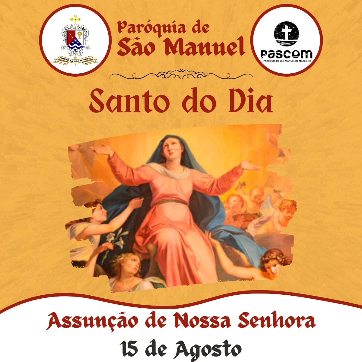 Assunção de Nossa Senhora. Créditos: Paróquia de São Manuel