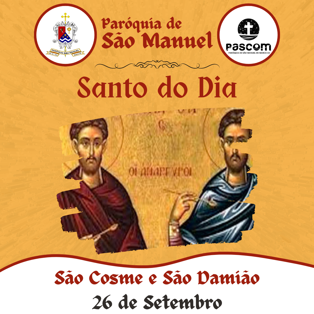 São Cosme e São Damião. Créditos: Paróquia de São Manuel