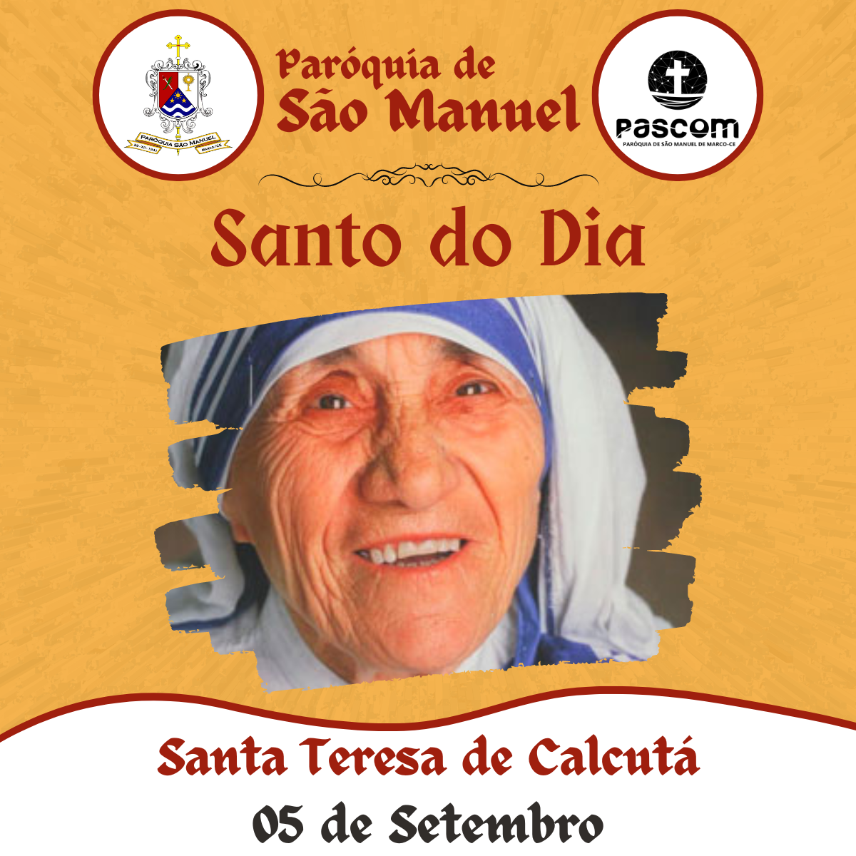 Santa Teresa de Calcutá. Créditos: Paróquia de São Manuel