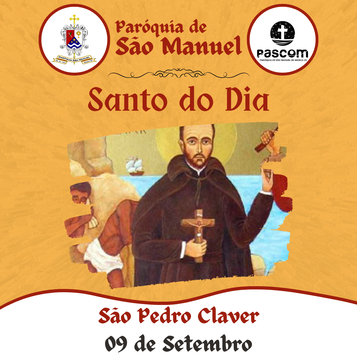 São Pedro Claver. Créditos: Paróquia de São Manuel