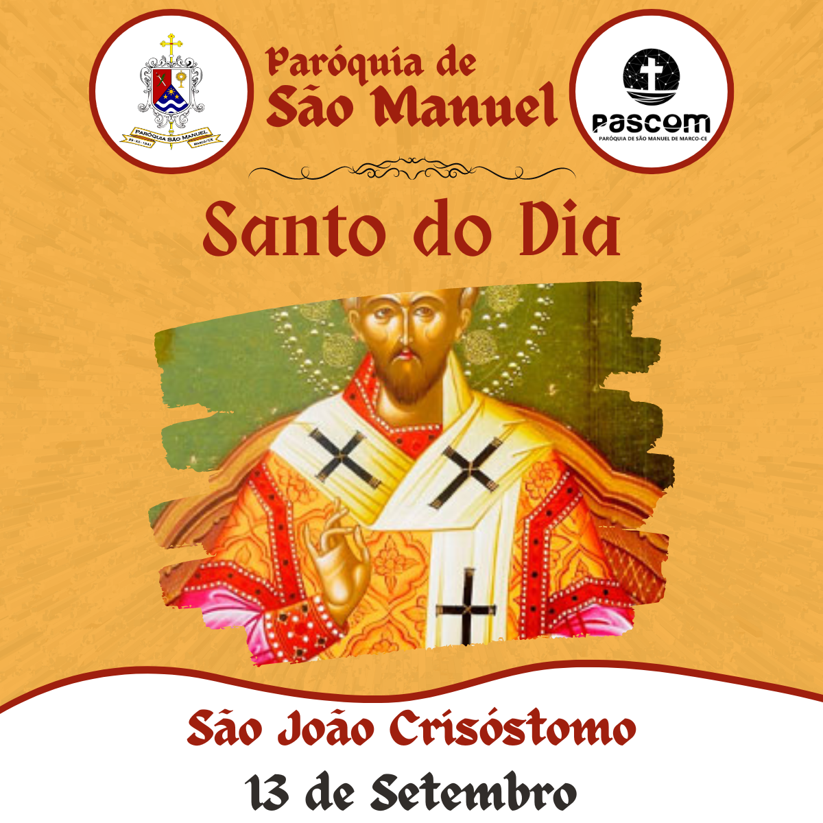 São João Crisóstomo. Créditos: Paróquia de São Manuel