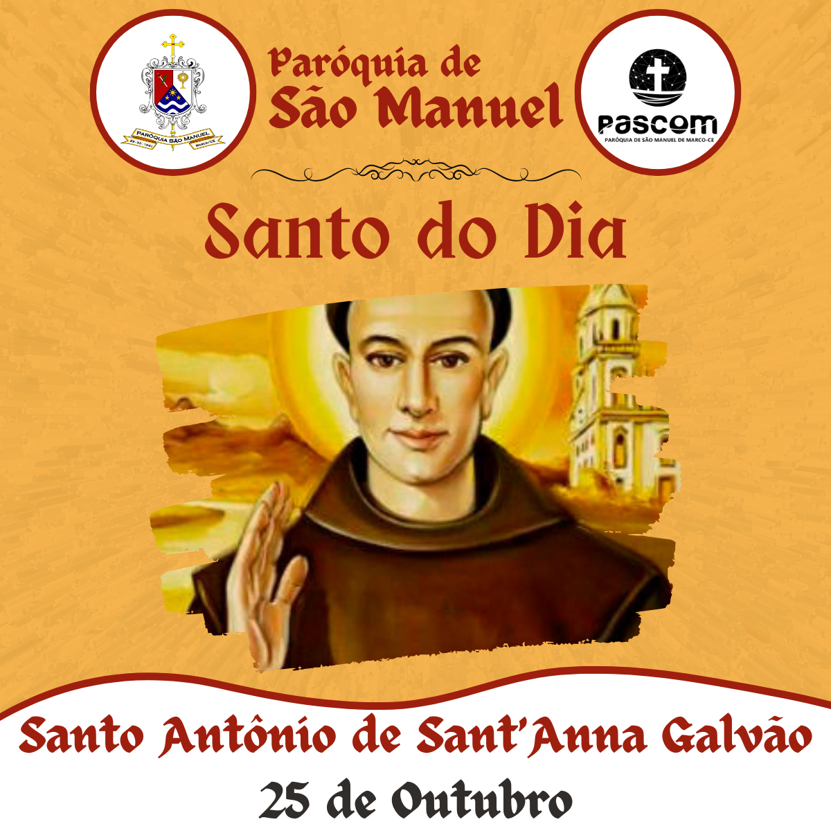 Santo Antônio de Sant’Anna Galvão. Créditos: Paróquia de São Manuel