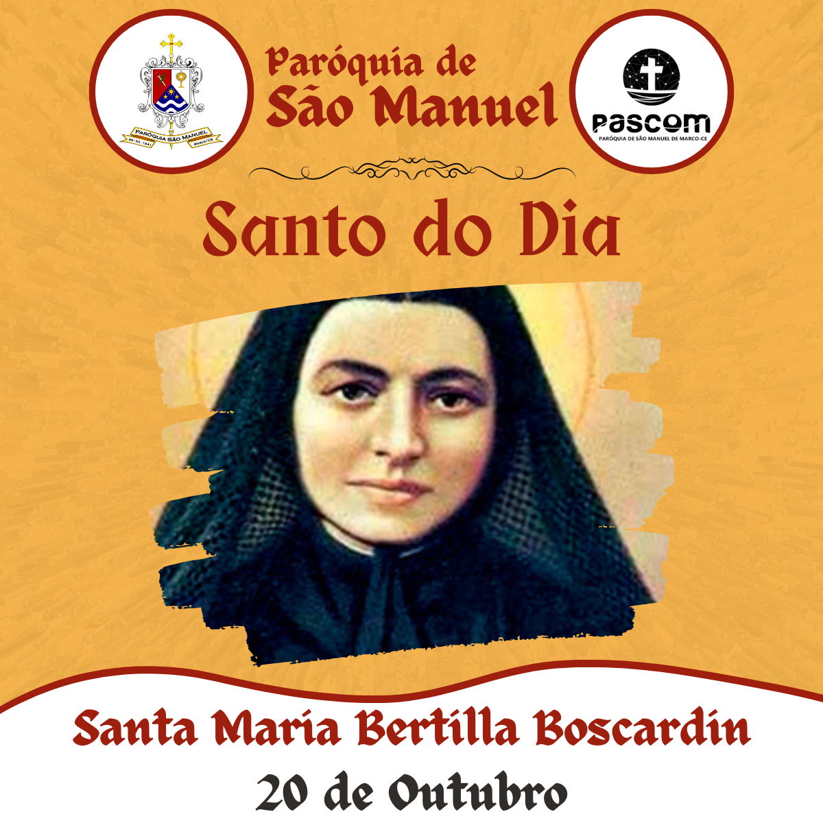 Santa Maria Bertilla Boscardin. Crédito: Paróquia de São Manuel