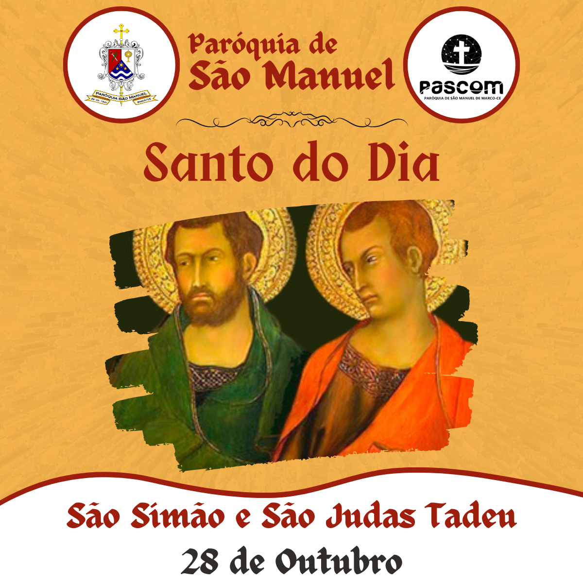 São Simão e São Judas Tadeu. Créditos: Paróquia de São Manuel