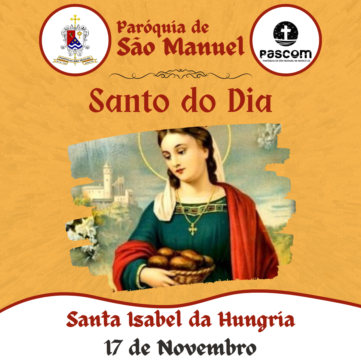 Santa Isabel da Hungria. Créditos: Paróquia de São Manuel