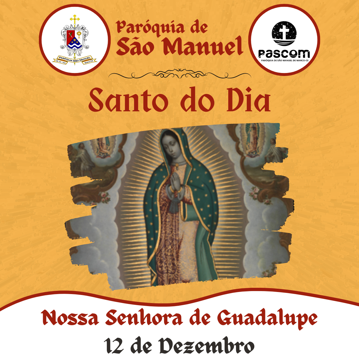 Nossa Senhora de Guadalupe. Créditos: Paróquia de São Manuel