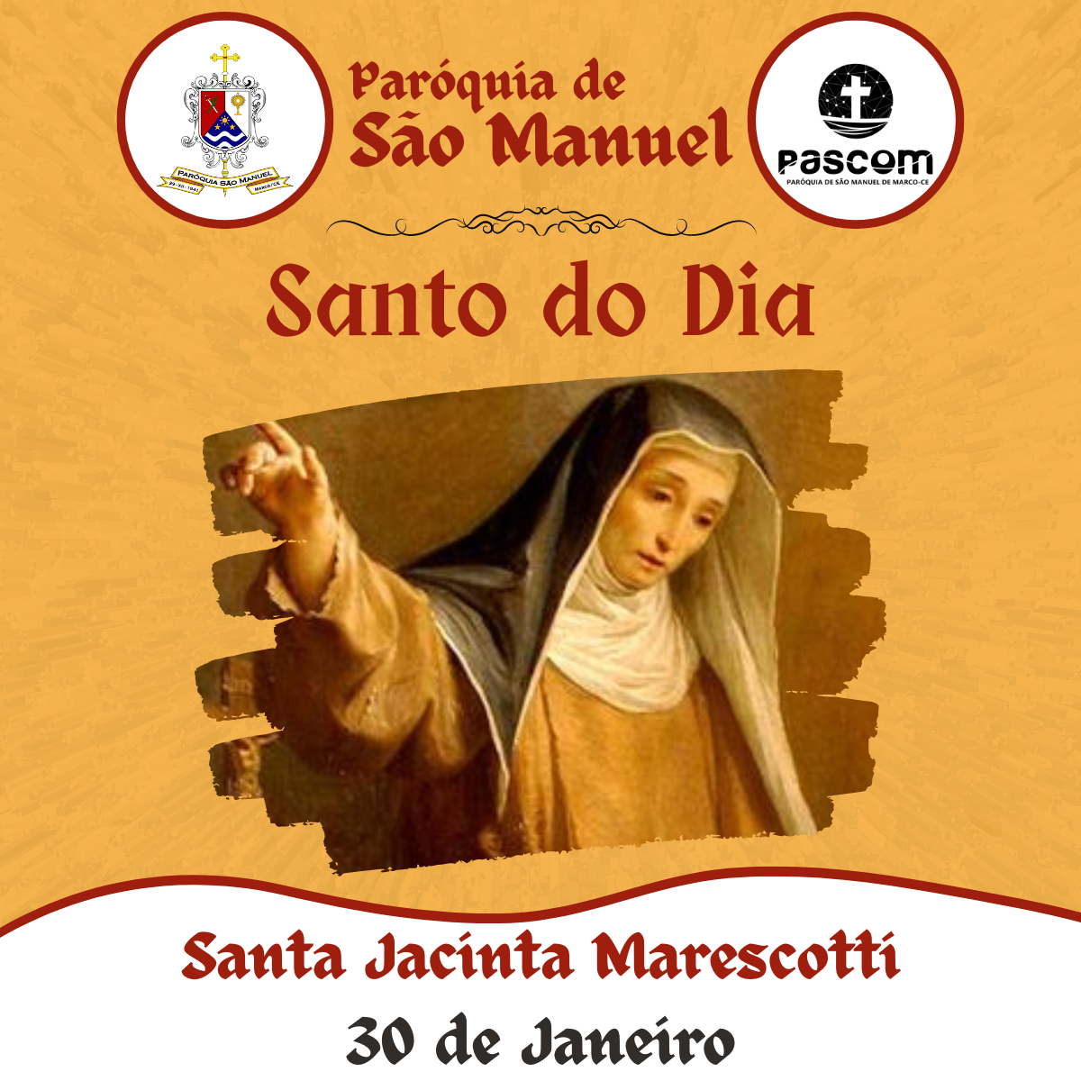 Santa Jacinta Marescotti. Créditos: Paróquia de São Manuel