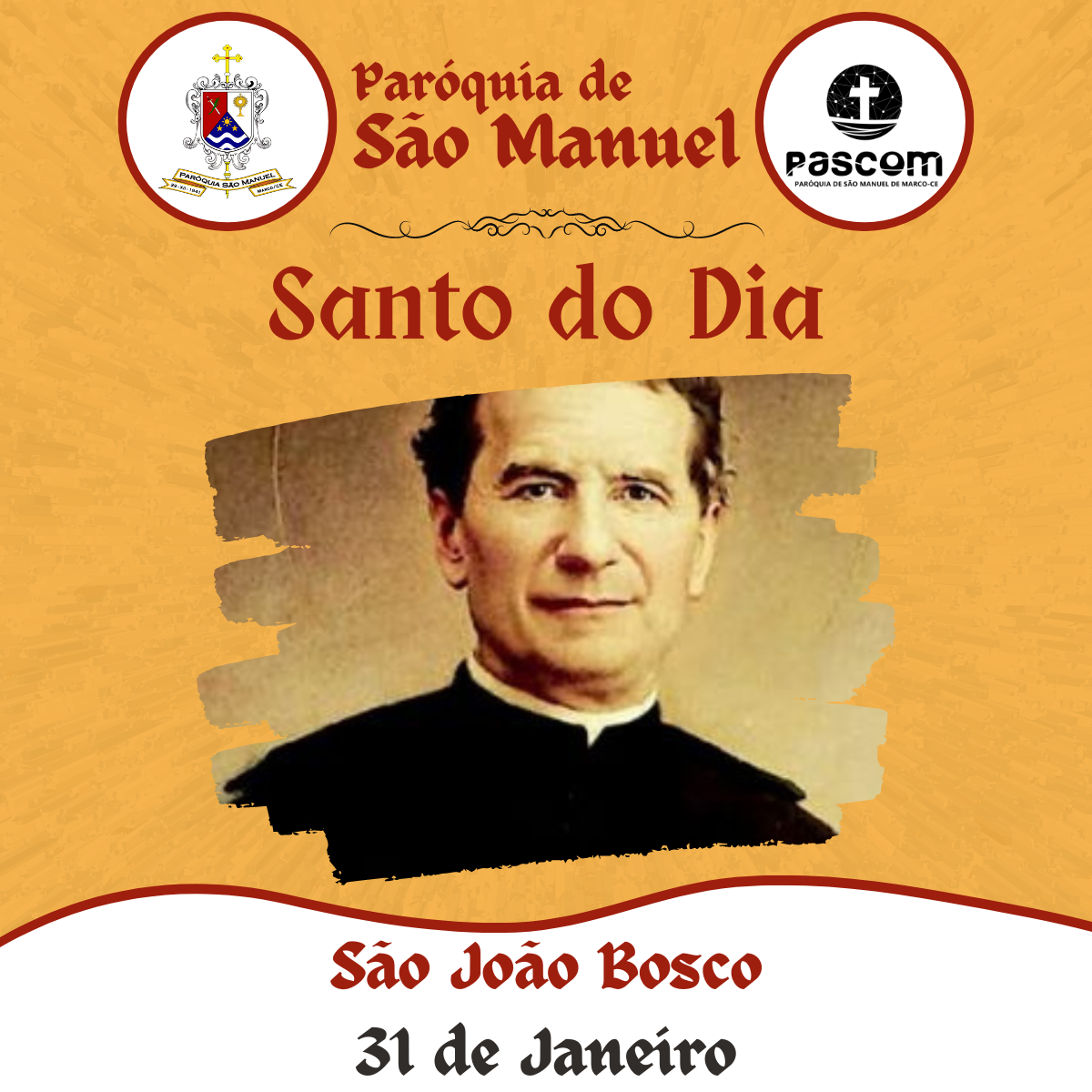 São João Bosco. Créditos: Paróquia de São Manuel