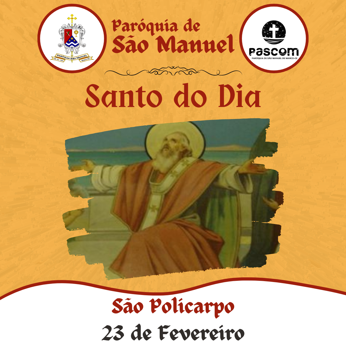 São Policarpo. Créditos: Paróquia de São Manuel