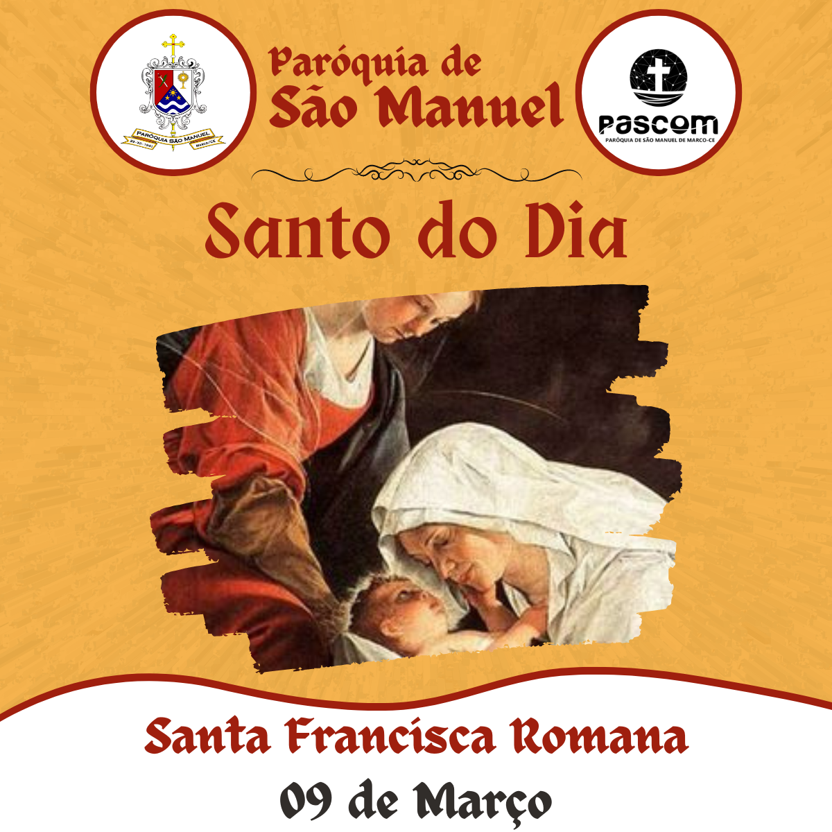 Santa Francisca Romana. Créditos: Paróquia de São Manuel