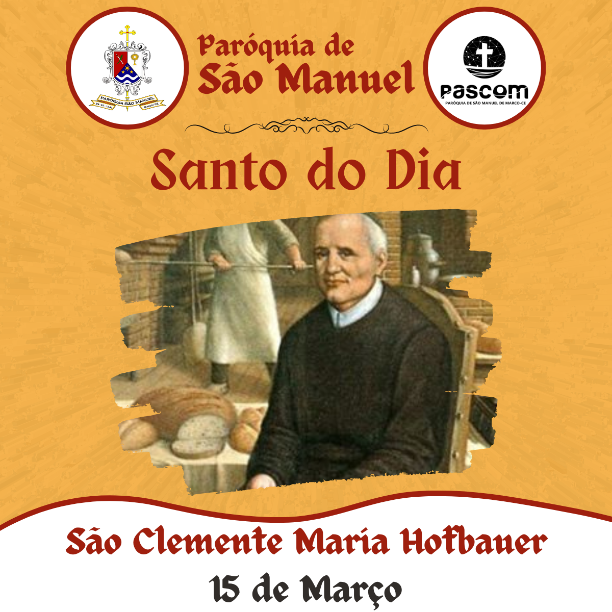 São Clemente Maria Hofbauer. Créditos: Paróquia de São Manuel