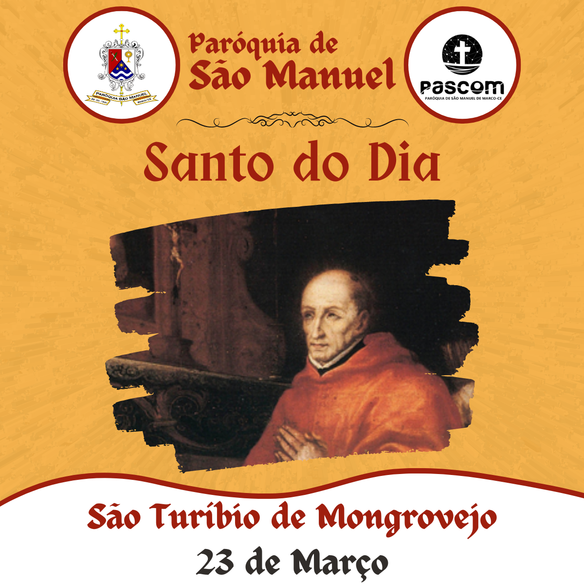 São Turíbio de Mongrovejo. Créditos: Paróquia de São Manuel