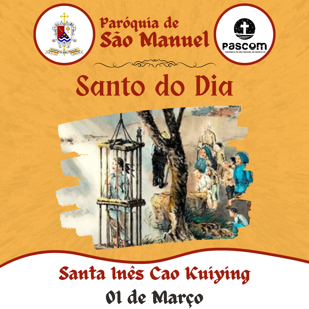 Santa Inês Cao Kuiying. Créditos: Paróquia de São Manuel