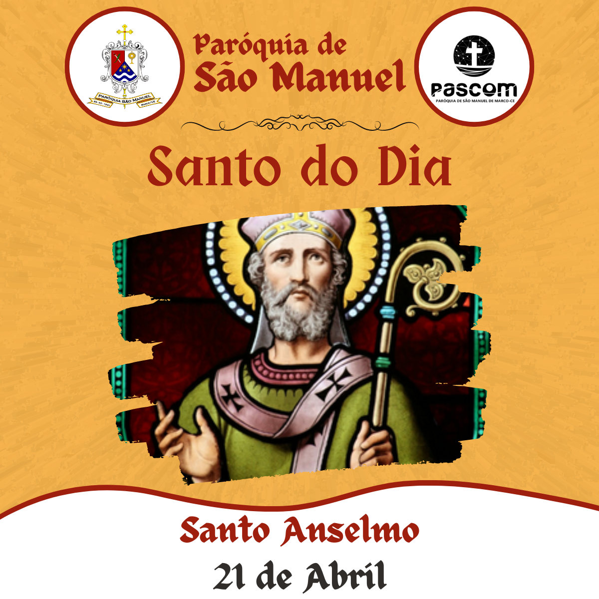 Santo Anselmo. Créditos: Paróquia de São Manuel