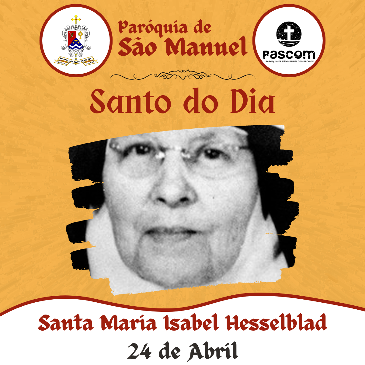 Santa Maria Isabel Hesselblad. Créditos: Paróquia de São Manuel