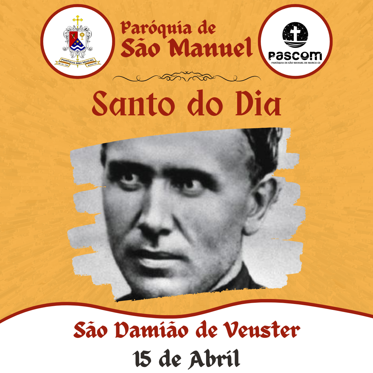 São Damião de Veuster. Créditos: Paróquia de São Manuel