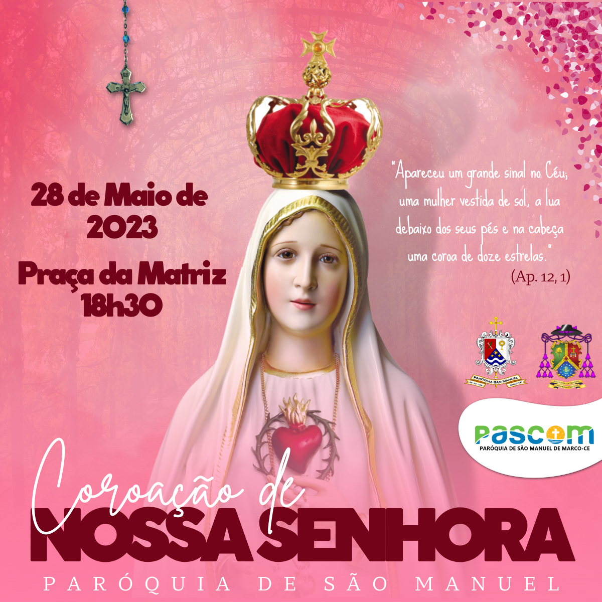 Coroação de Nossa Senhora. Créditos: PASCOM da Paróquia de São Manuel