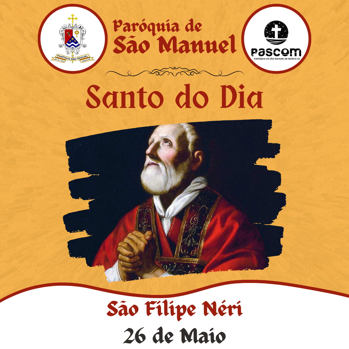 São Filipe Néri. Créditos: Paróquia de São Manuel