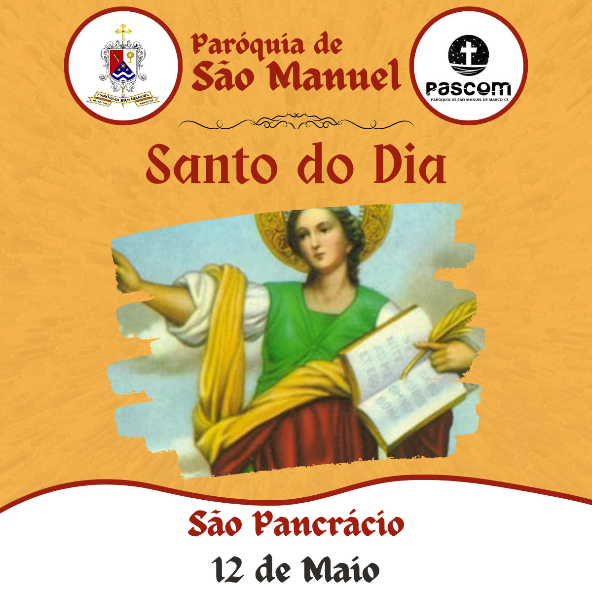 São Pancrácio. Créditos: Paróquia de São Manuel