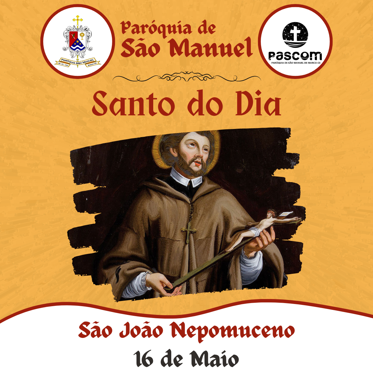 São João Nepomuceno. Créditos: Paróquia de São Manuel