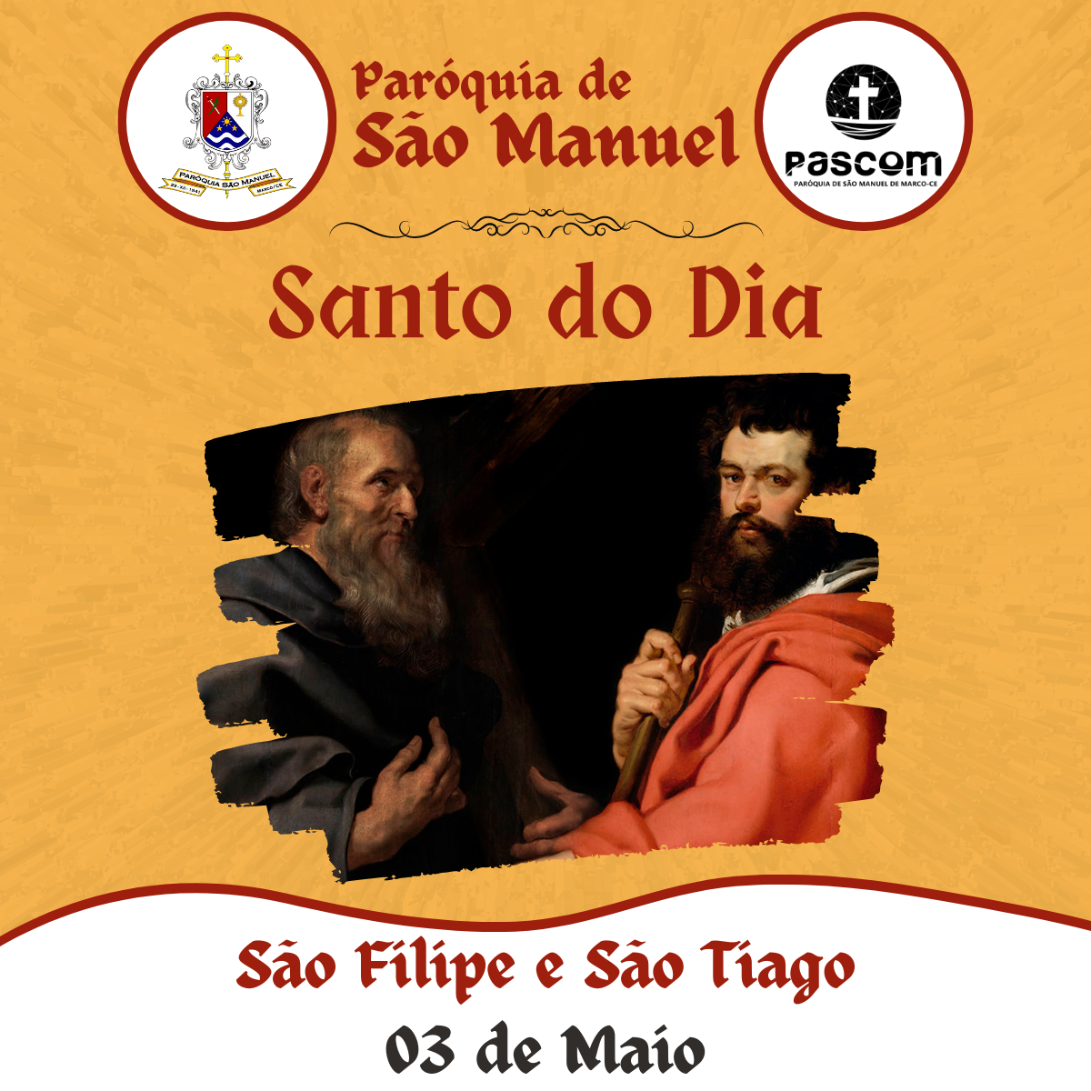 São Filipe e São Tiago. Créditos: Paróquia de São Manuel