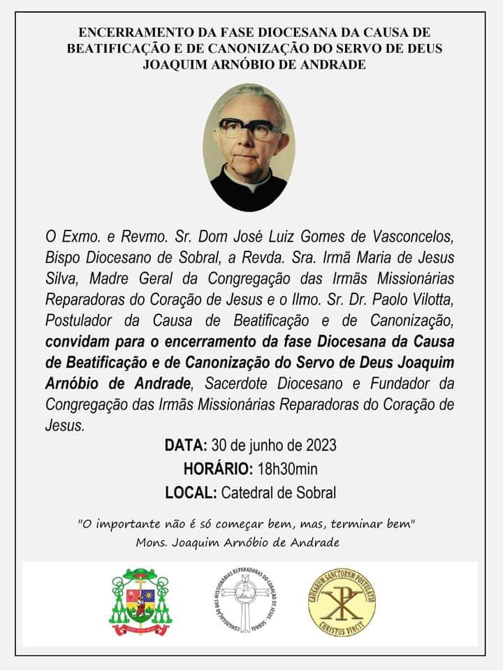 Convite para o encerramento da fase diocesana. Créditos: Diocese de Sobral