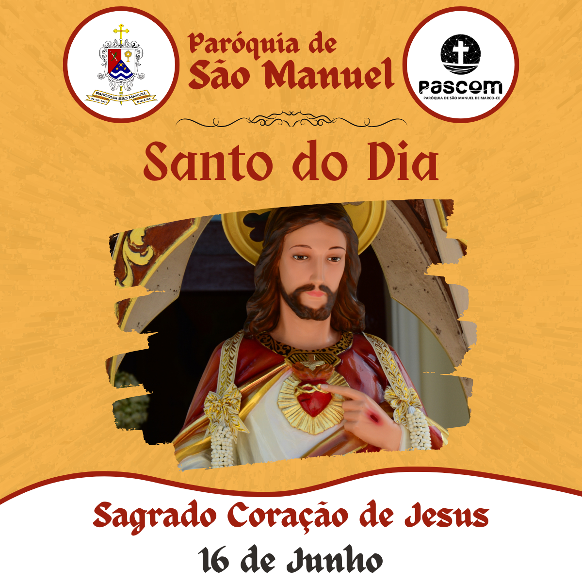 Sagrado Coração de Jesus. Créditos: Paróquia de São Manuel