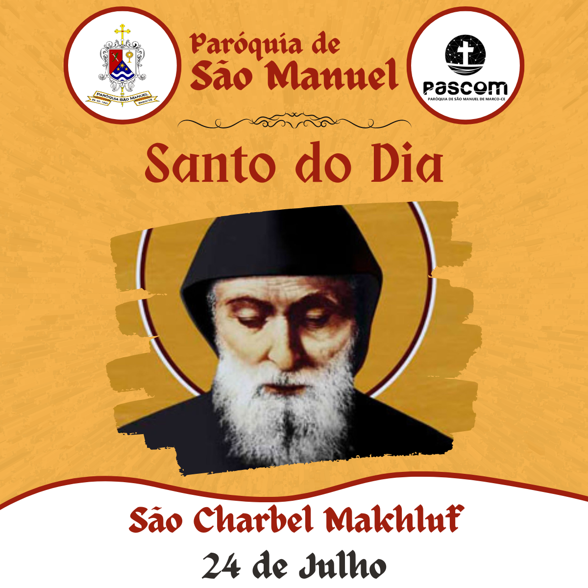 São Charbel Makhluf. Créditos: Paróquia de São Manuel