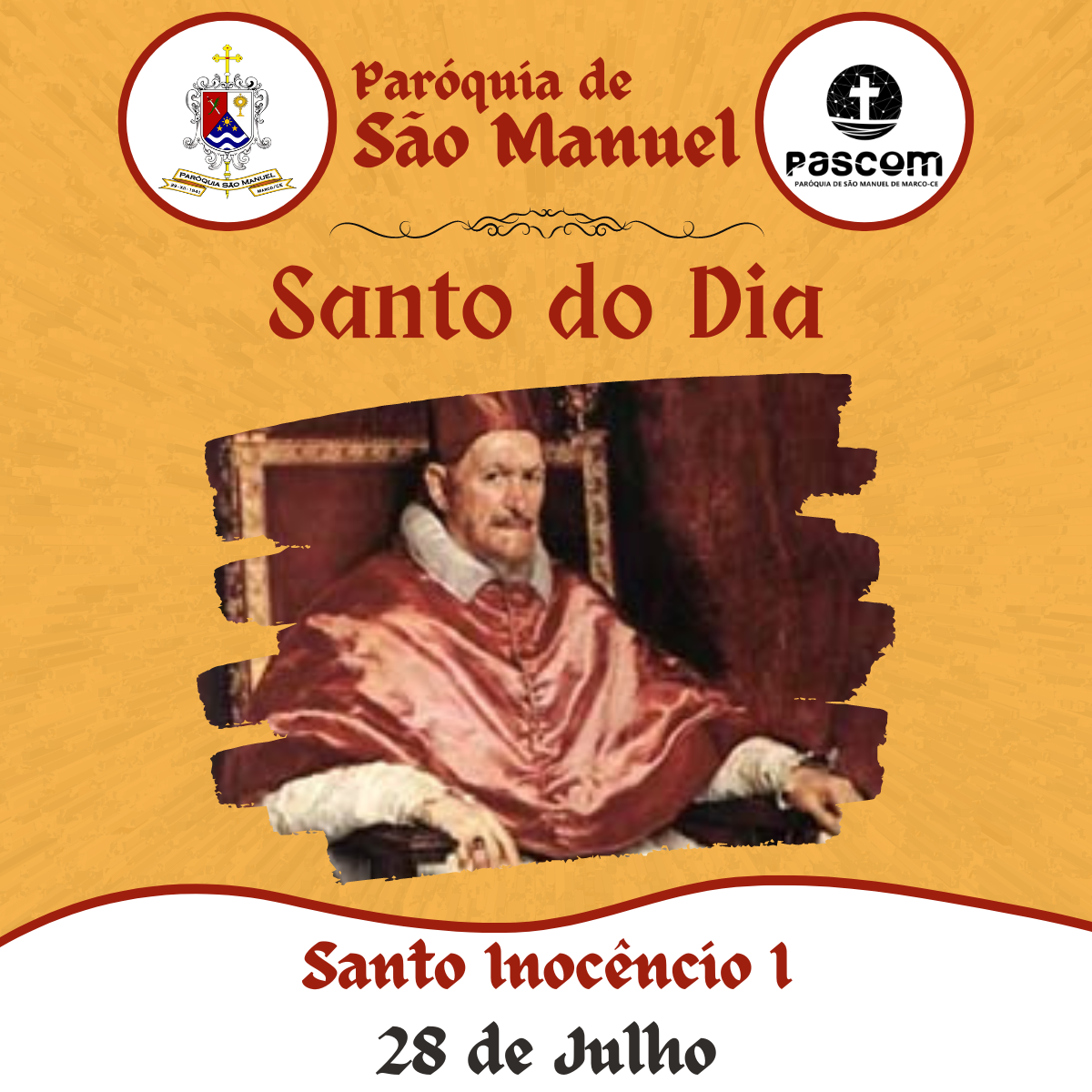 Santo Inocêncio I. Créditos: Paróquia de São Manuel