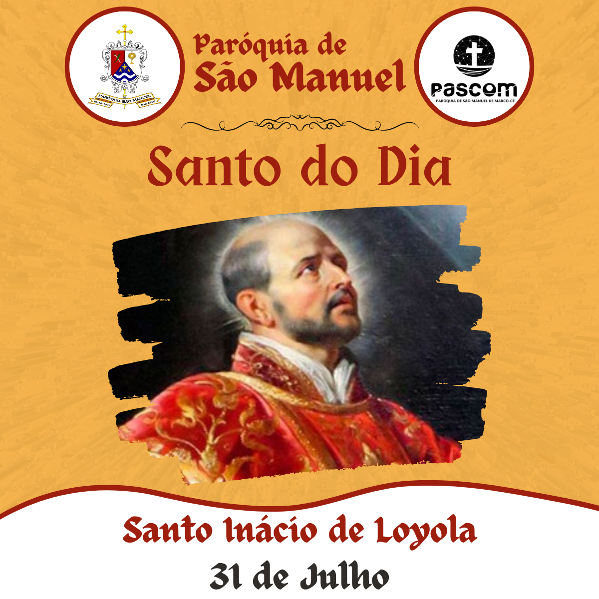 Santo Inácio de Loyola. Créditos: Paróquia de São Manuel