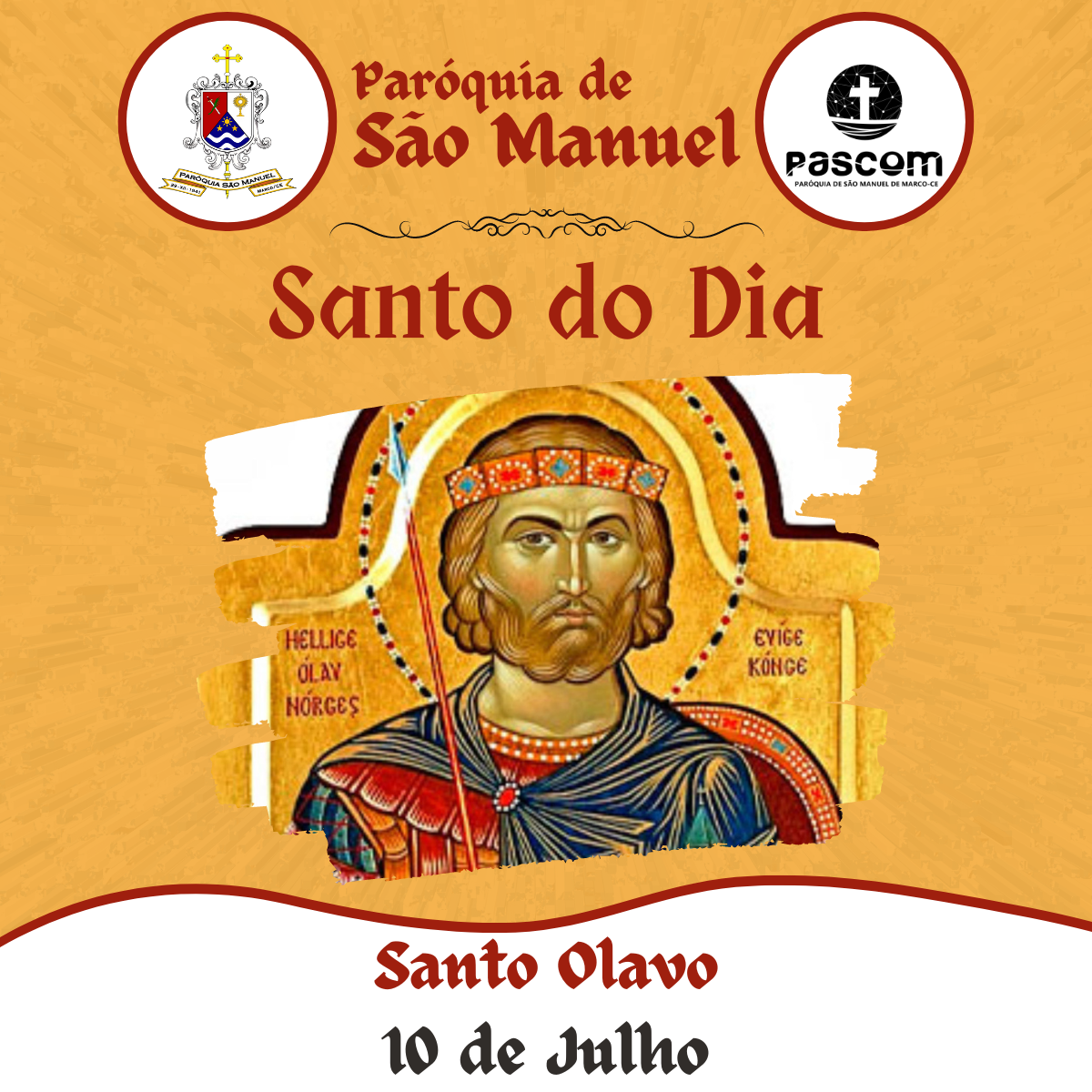 Santo Olavo. Créditos: Paróquia de São Manuel