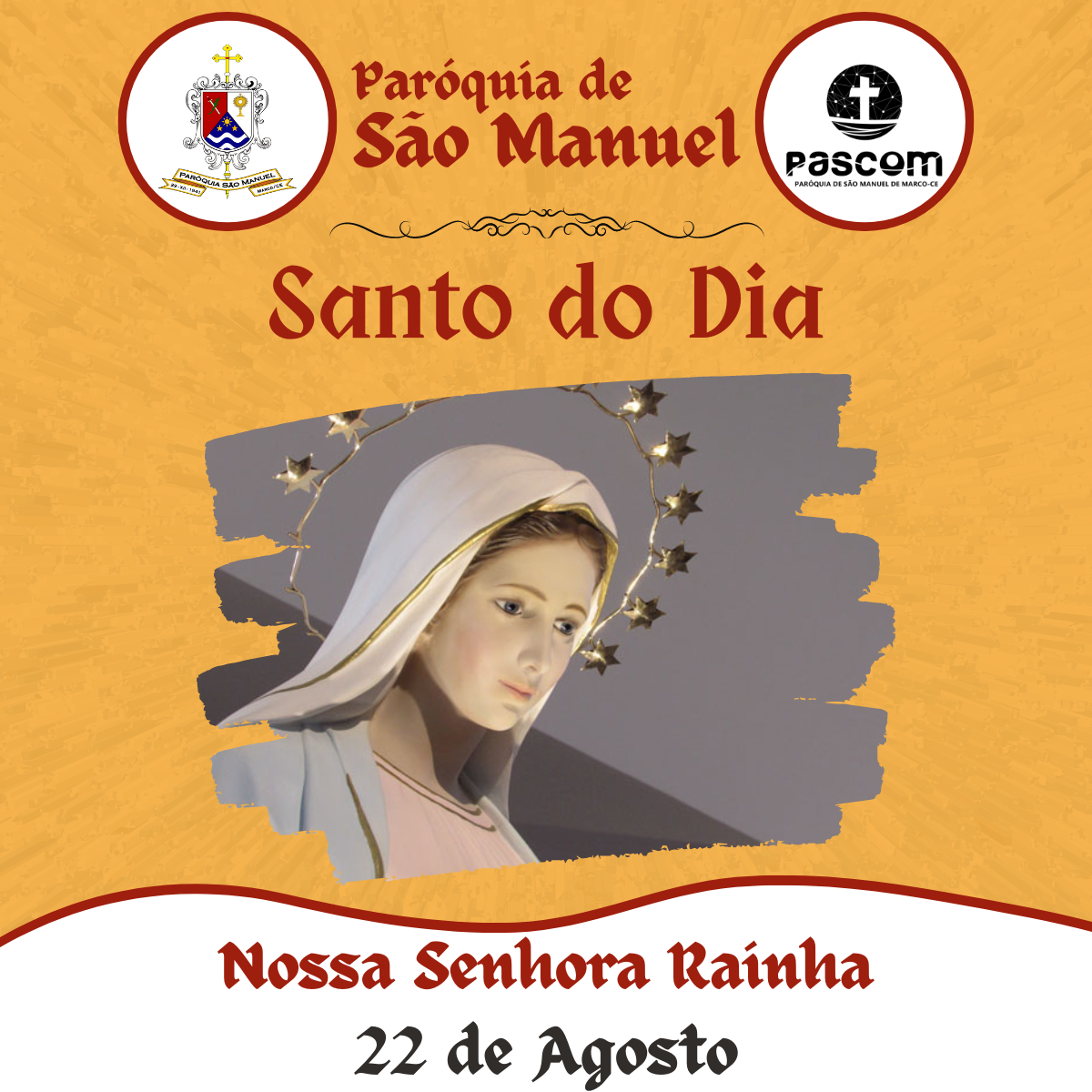 Nossa Senhora Rainha. Créditos: Paróquia de São Manuel