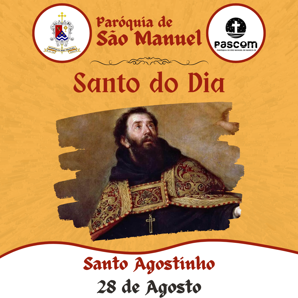 Santo Agostinho. Créditos: Paróquia de São Manuel