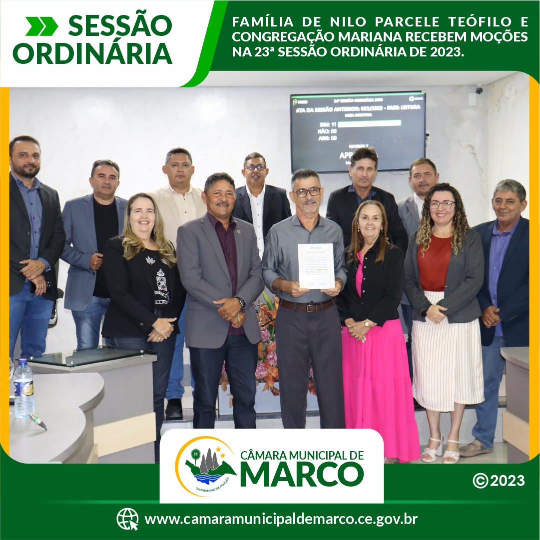 Entrega da Moção de Aplauso à Congregação Mariana. Créditos: Câmara de Vereadores de Marco