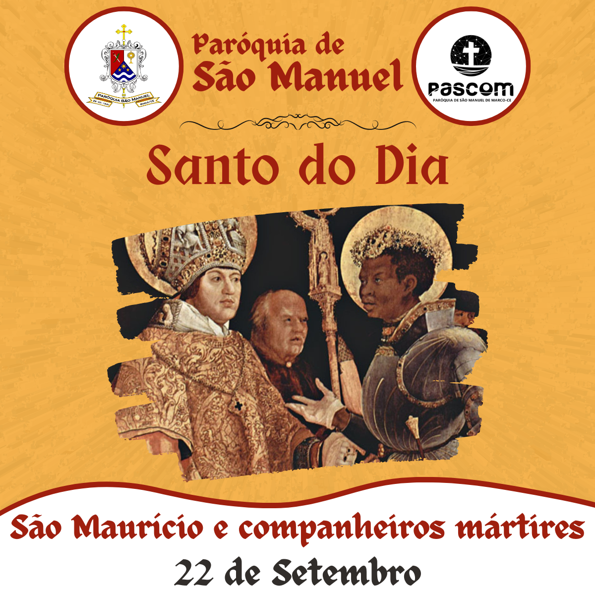 São Maurício e companheiros mártires. Créditos: Paróquia de São Manuel