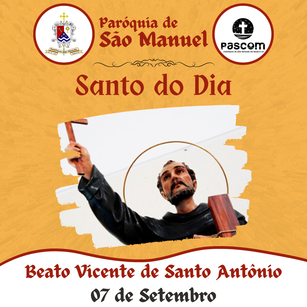 Beato Vicente de Santo Antônio. Créditos: Paróquia de São Manuel