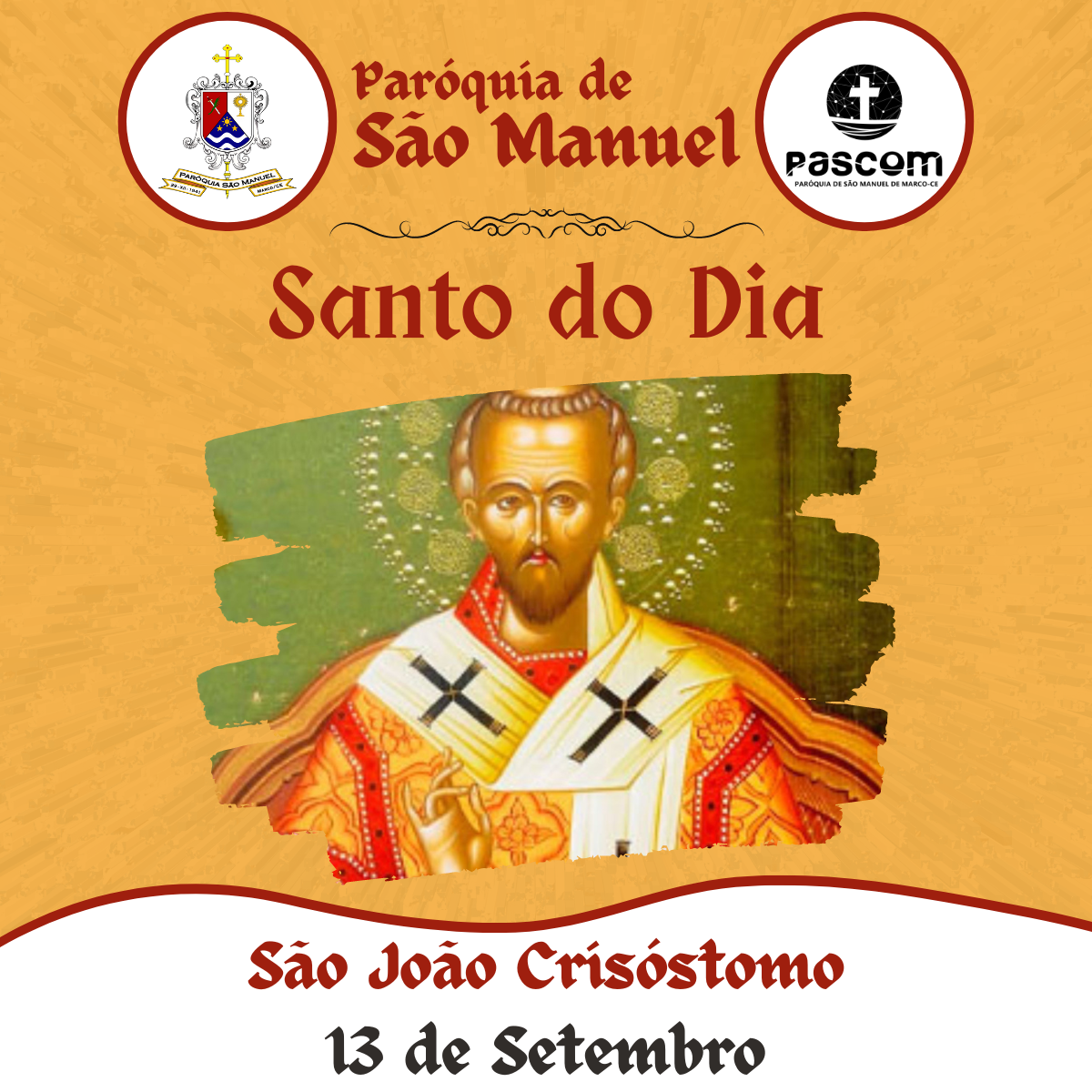 São João Crisóstomo. Créditos: Paróquia de São Manuel