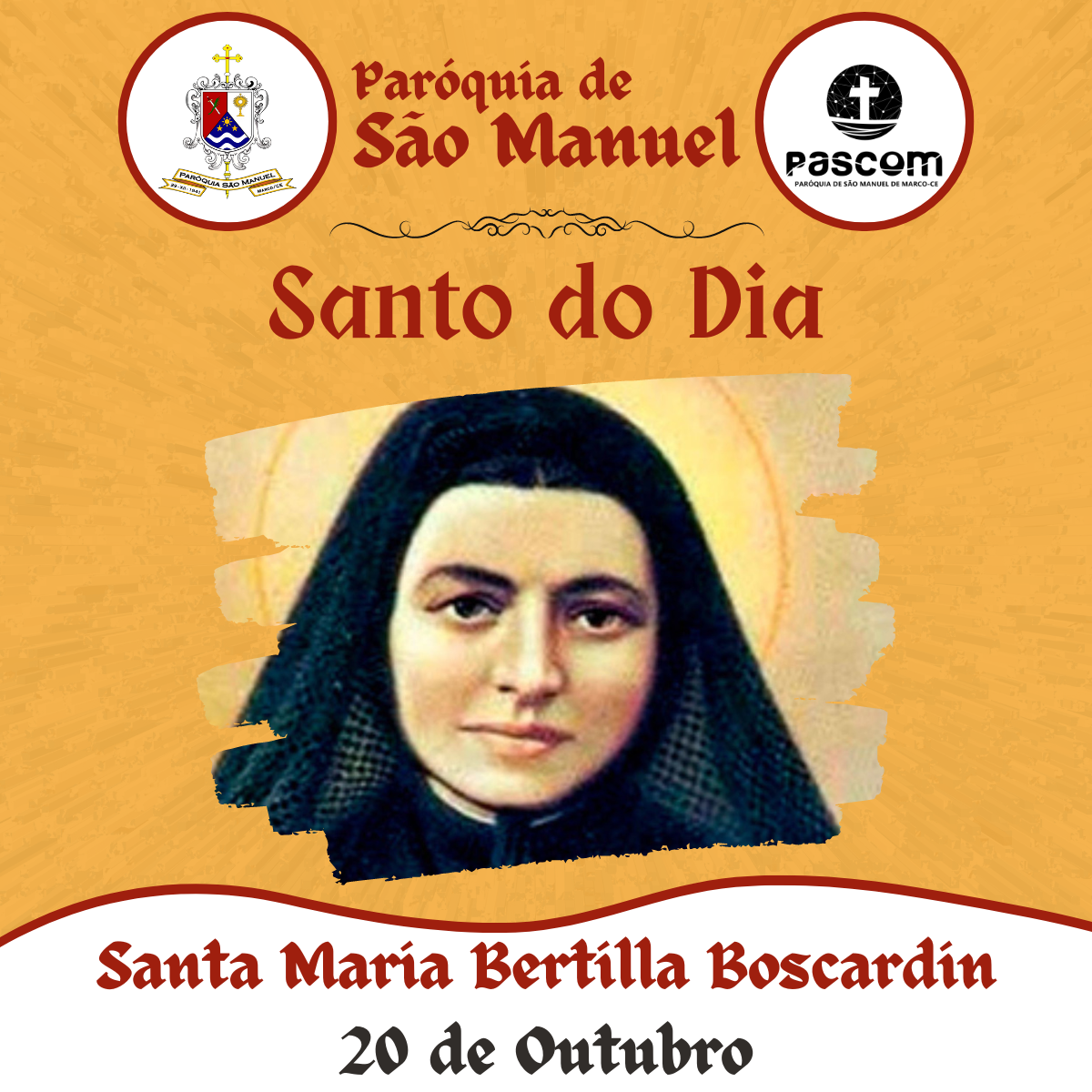 Santa Maria Bertilla Boscardin. Créditos: Paróquia de São Manuel