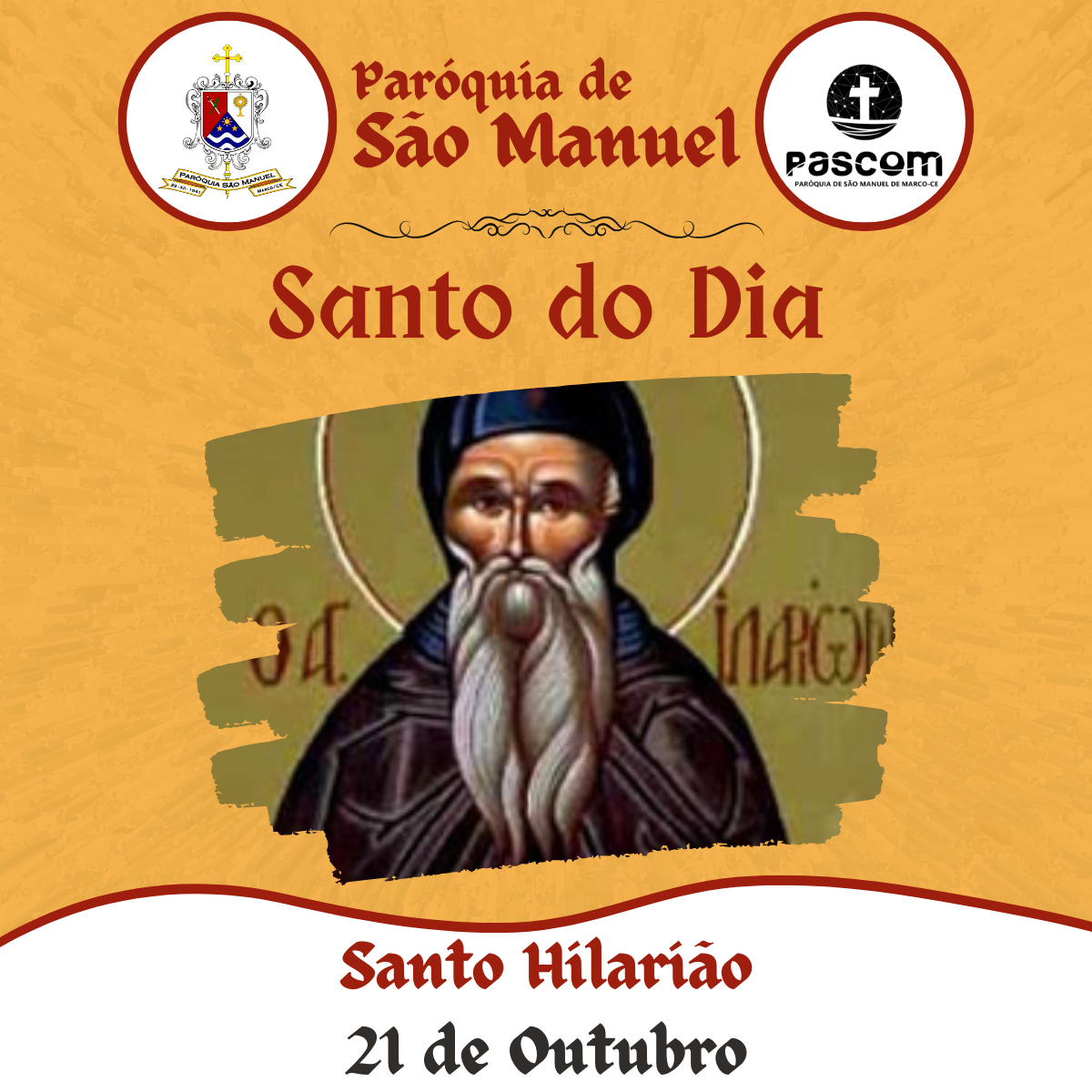 Santo Hilarião. Créditos: Paróquia de São Manuel