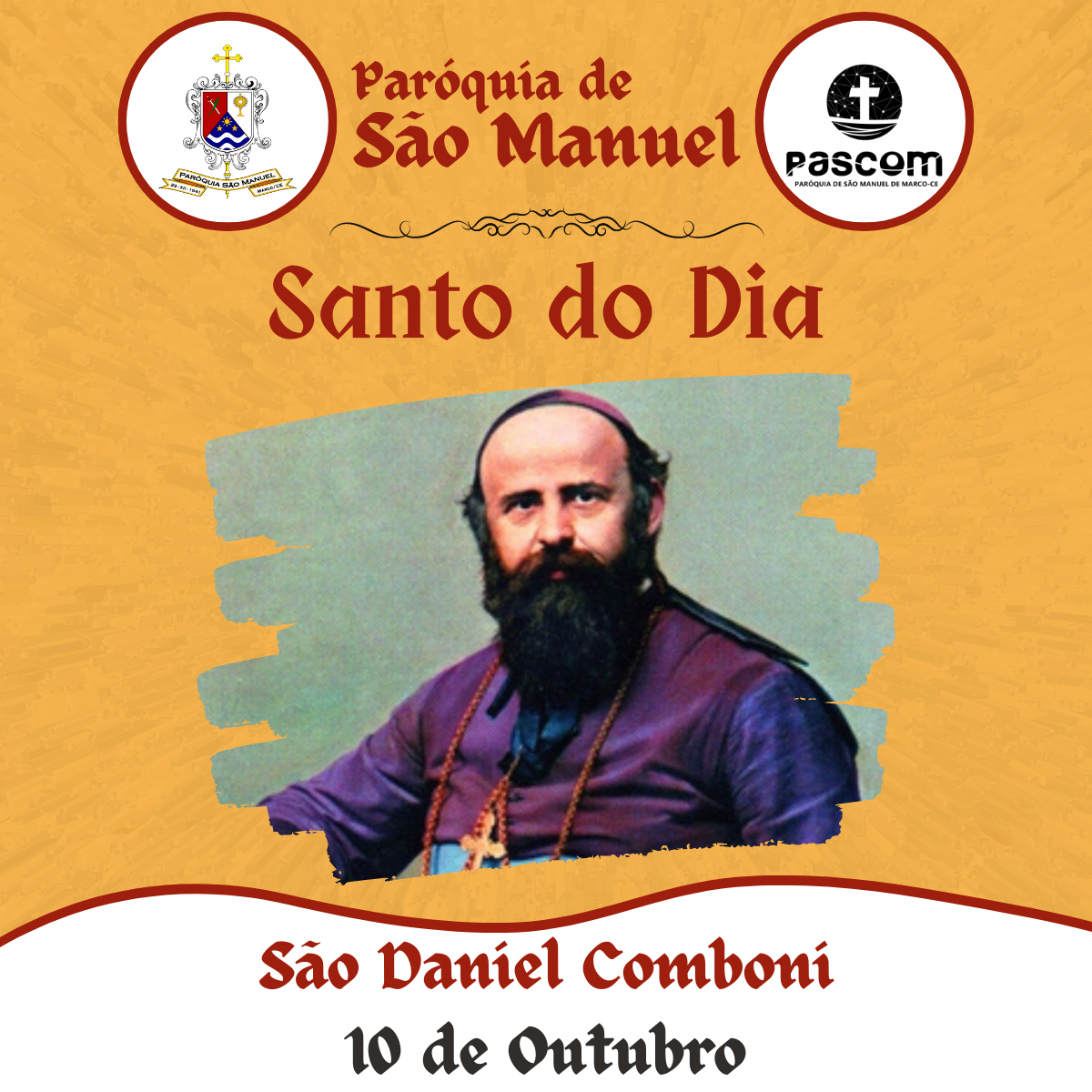 São Daniel Comboni. Créditos: Paróquia de São Manuel