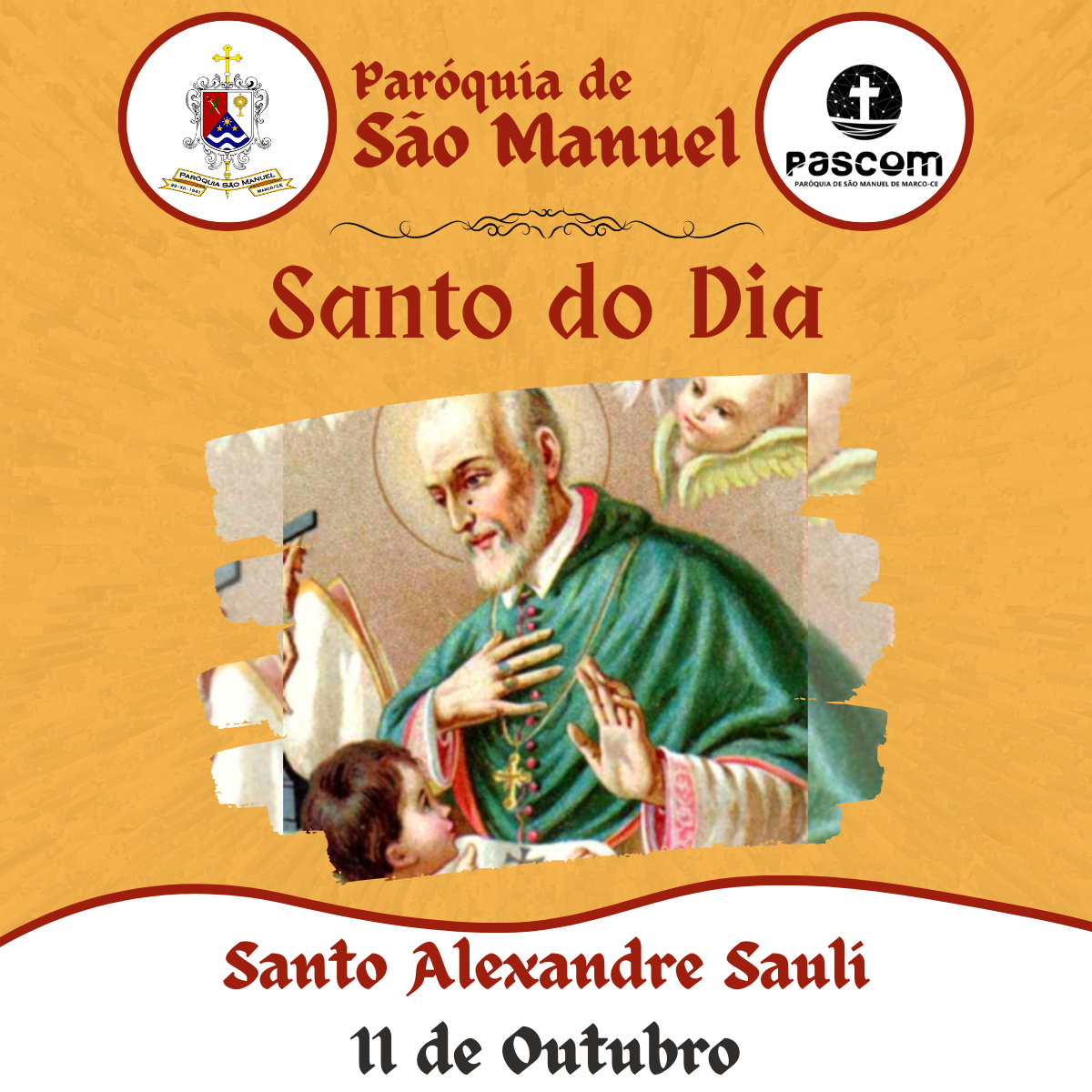 Santo Alexandre Sauli. Créditos: Paróquia de São Manuel