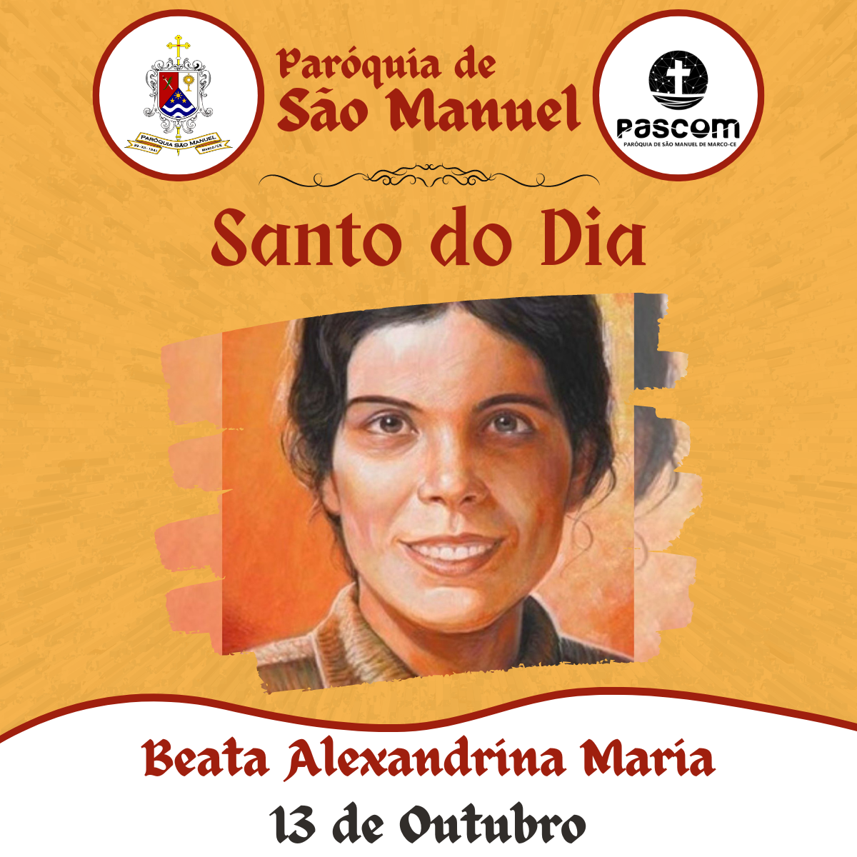 Beata Alexandrina Maria. Créditos: Paróquia de São Manuel