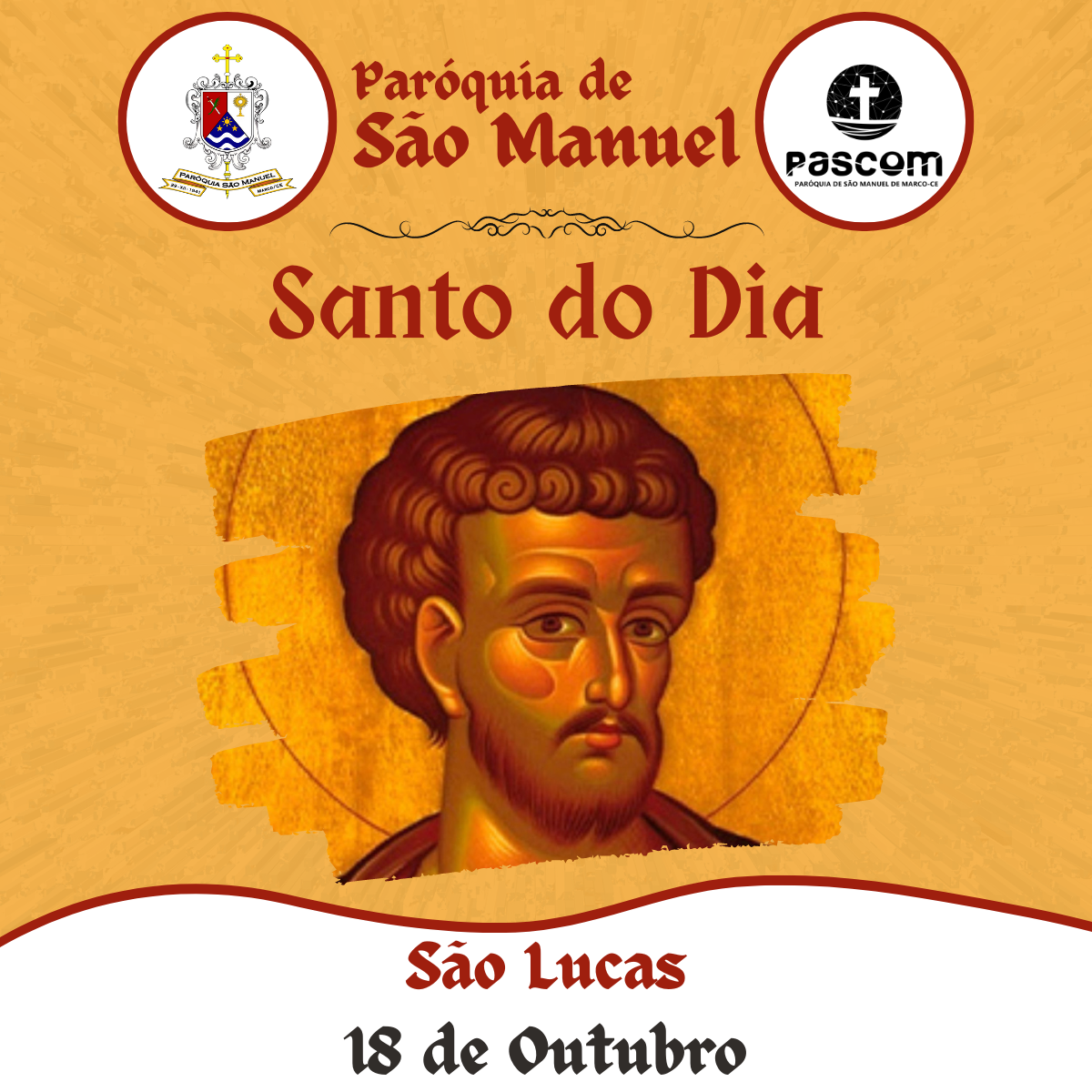 São Lucas. Créditos: Paróquia de São Manuel