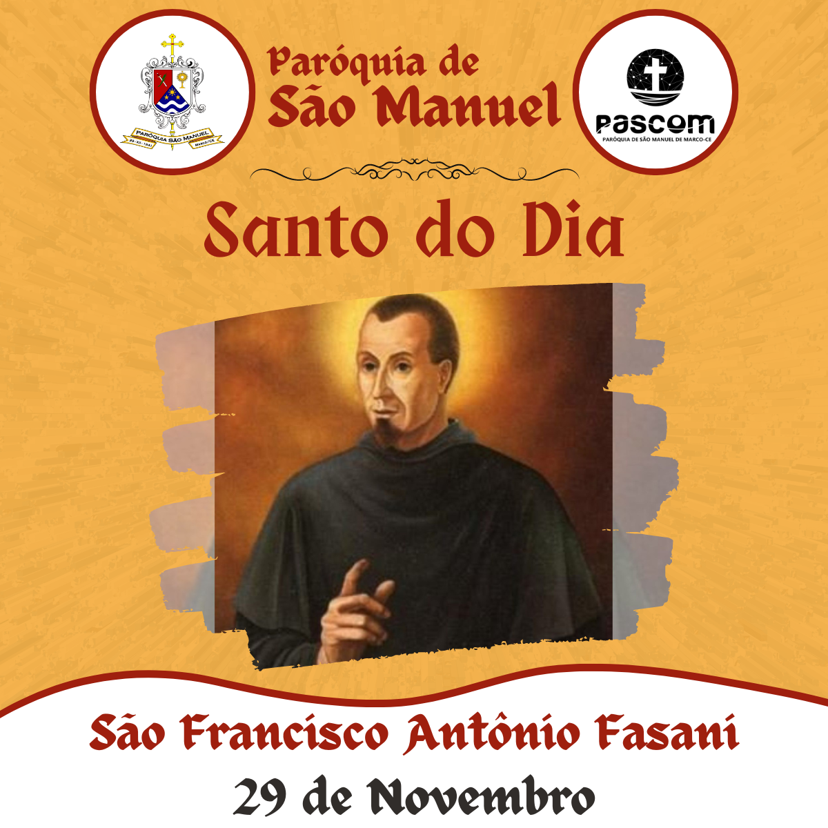 São Francisco Antônio Fasani. Créditos: Paróquia de São Manuel