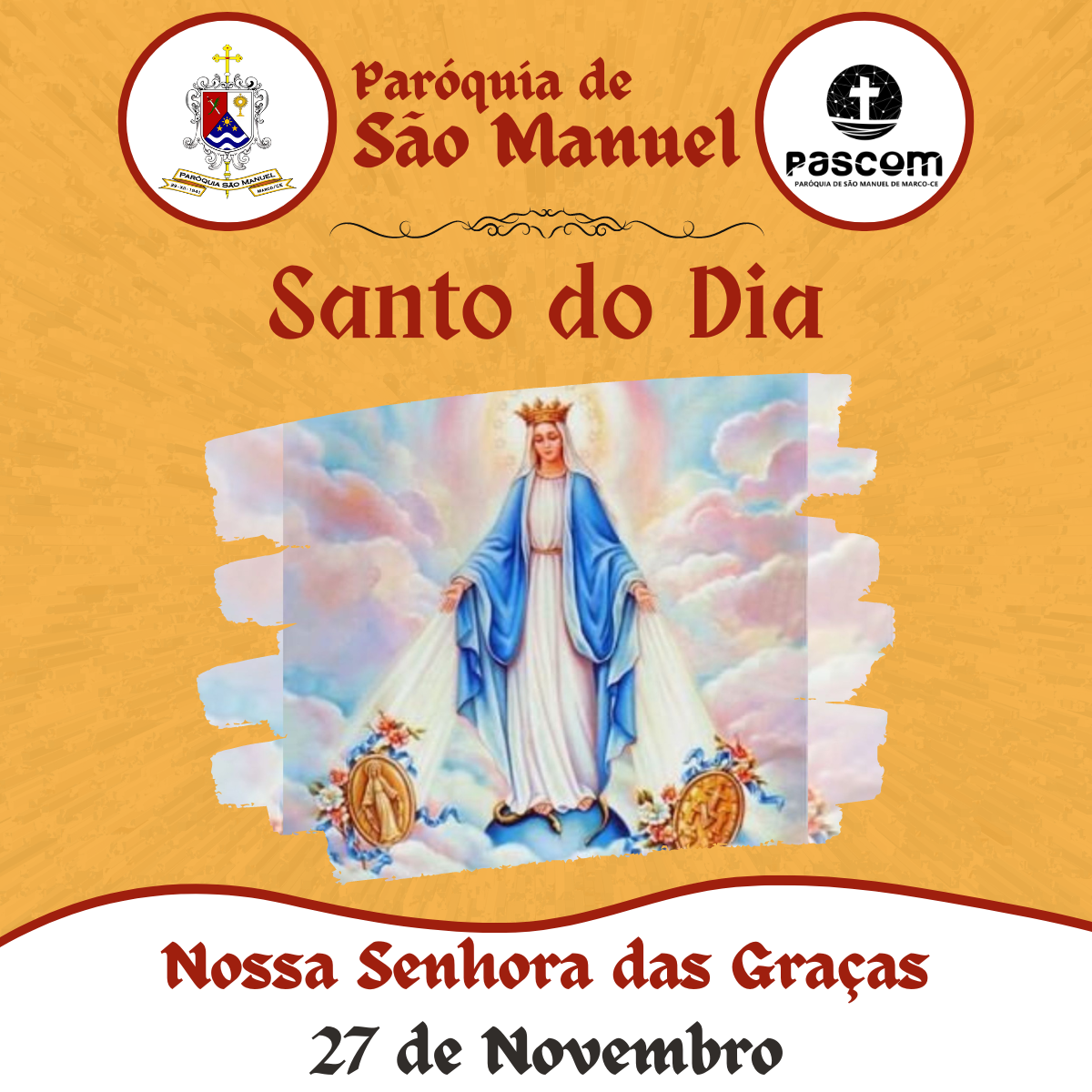 Nossa Senhora das Graças. Créditos: Paróquia de São Manuel