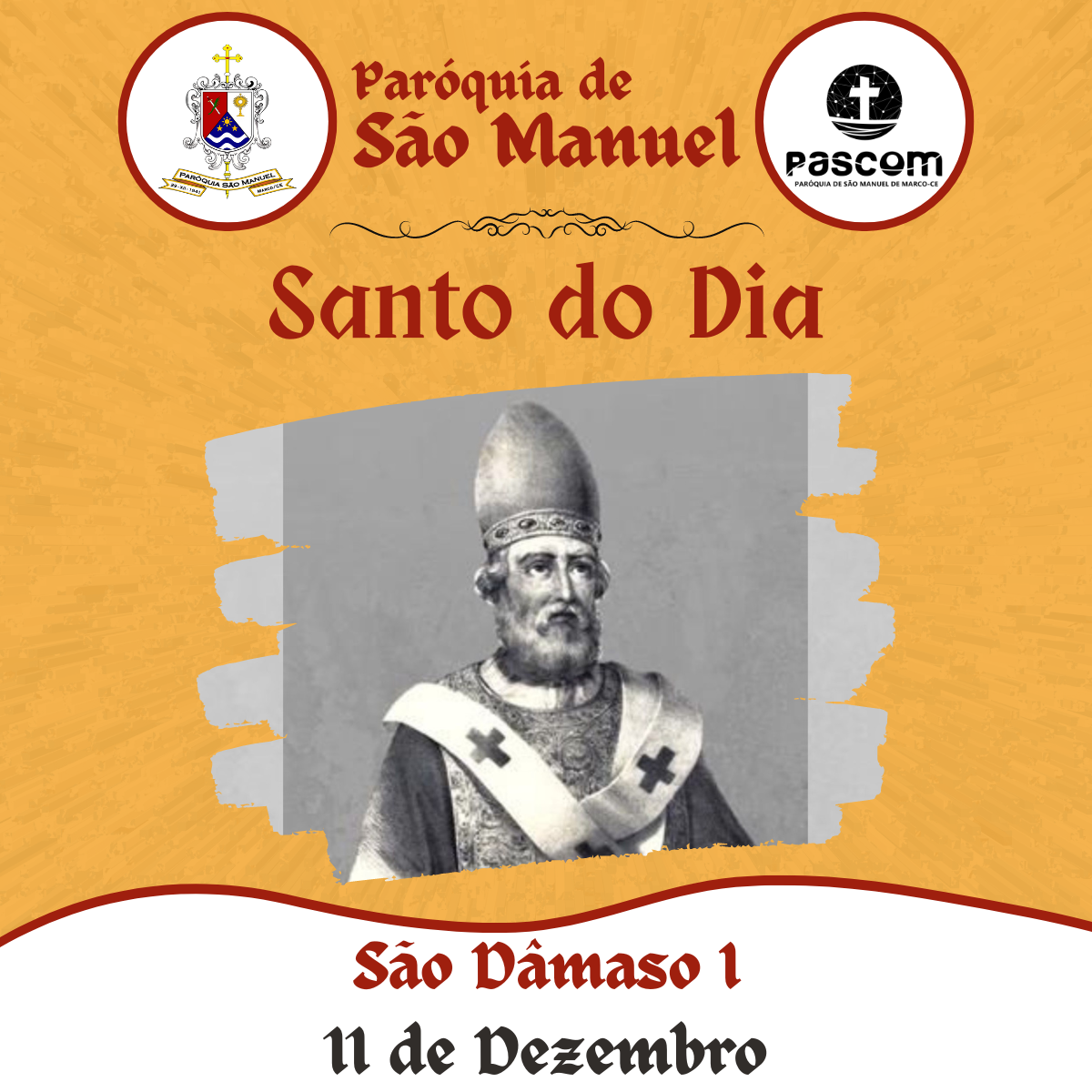 São Dâmaso I. Créditos: Paróquia de São Manuel