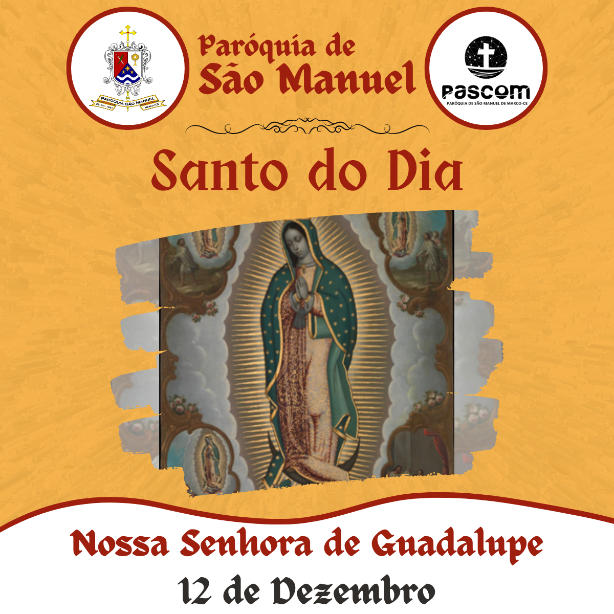 Nossa Senhora de Guadalupe. Créditos: Paróquia de São Manuel