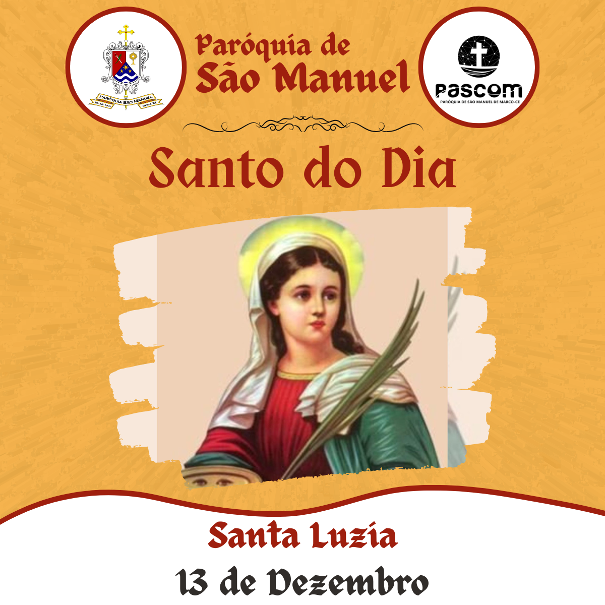 Santa Luzia. Créditos: Paróquia de São Manuel